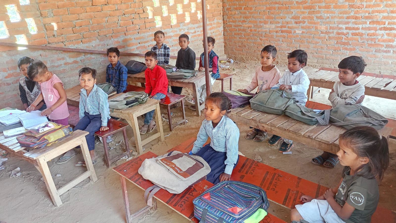 Students at a village school supported by the Foundation
